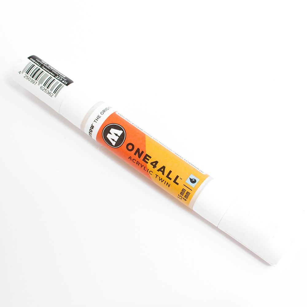 White, Paint Marker, Art & School, Molotow, Double-ended, One4All, 232549
